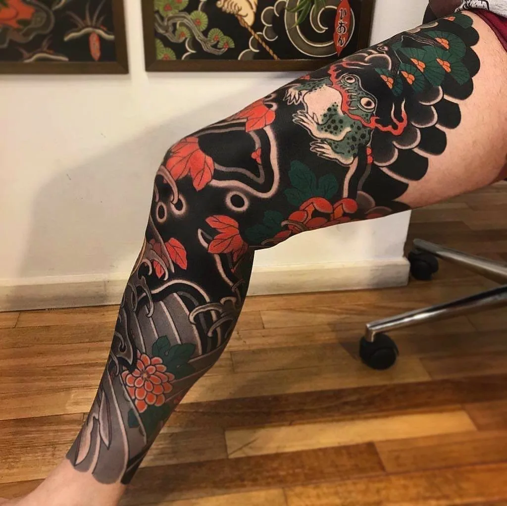 Artista del tatuaggio Ian Det, tatuaggio tradizionale giapponese a colori, tatuaggio orientale | Roma, Italia