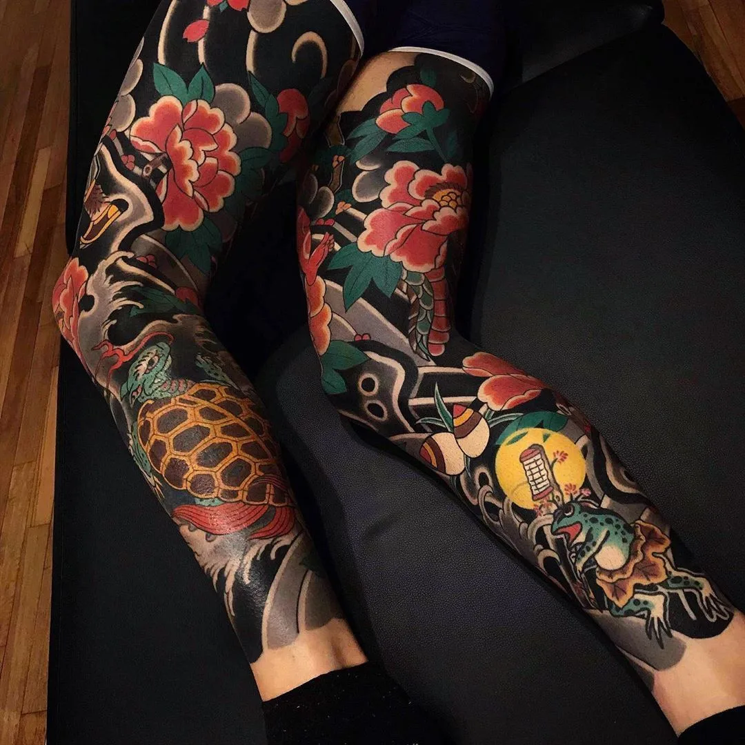 Artista del tatuaggio Ian Det, tatuaggio tradizionale giapponese a colori, tatuaggio orientale | Roma, Italia