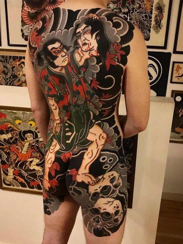 male color japanese Tatuaggio su full back #35365 | Tatuatore Ian Det