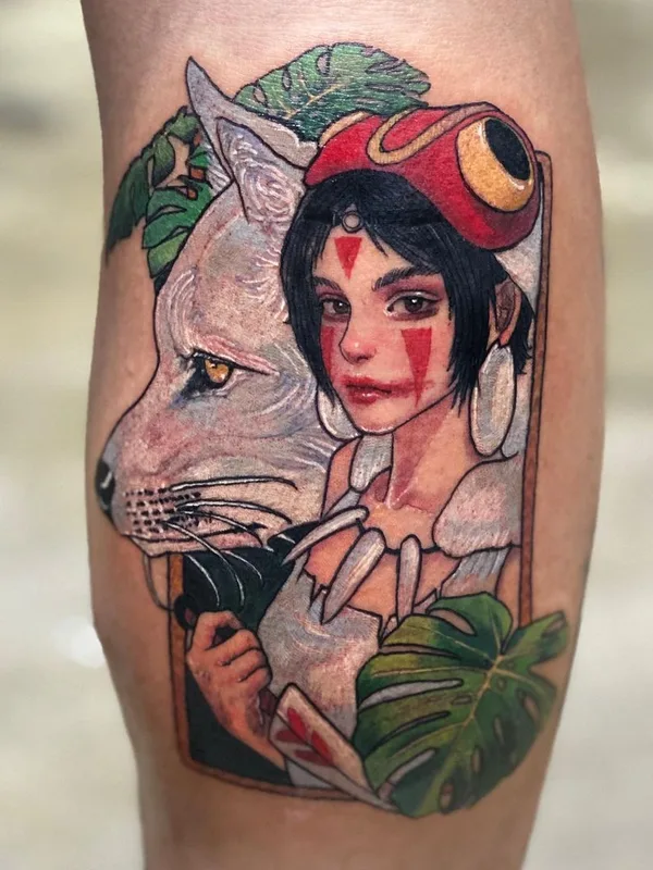 color illustrative tattoo on calf #38637 | Tattoo Artist LEESU