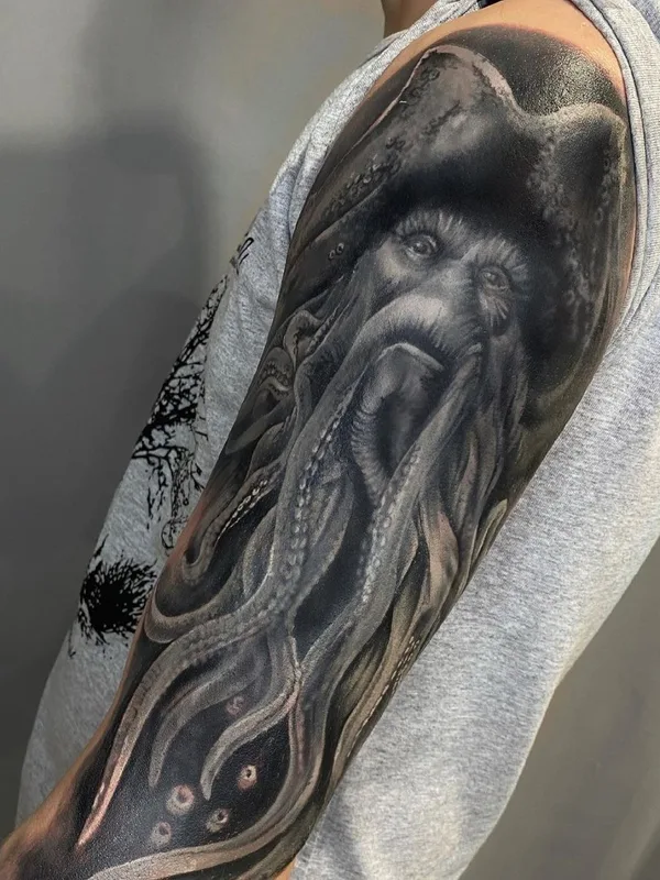 black and grey realism 纹身 在 full sleeve #49664 | 纹身师 Александра Горбунова