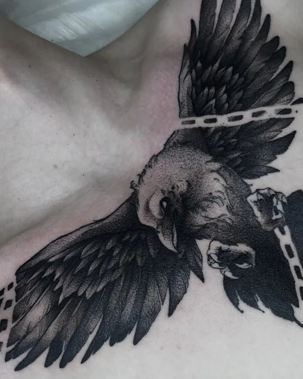 black blackwork 타투 부위 chest #49750 | 타투이스트 Антон Федотов