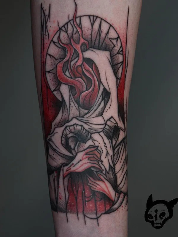 color blackwork татуировка на forearm #49757 | Тату мастер Александра Котардъ