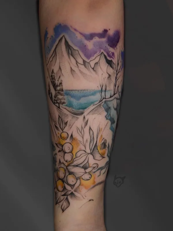 color watercolor татуировка на forearm #49766 | Тату мастер Александра Котардъ