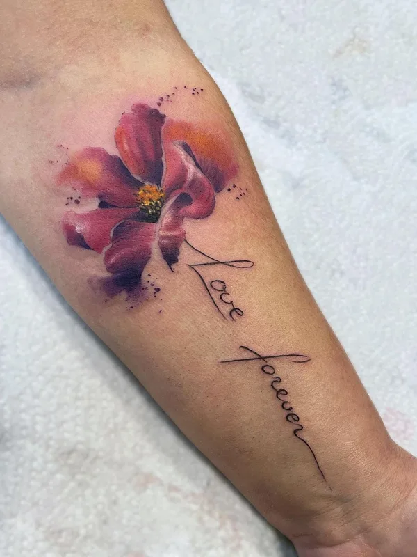 color watercolor tattoo auf forearm #50094 | Tätowierer Анна Иванова