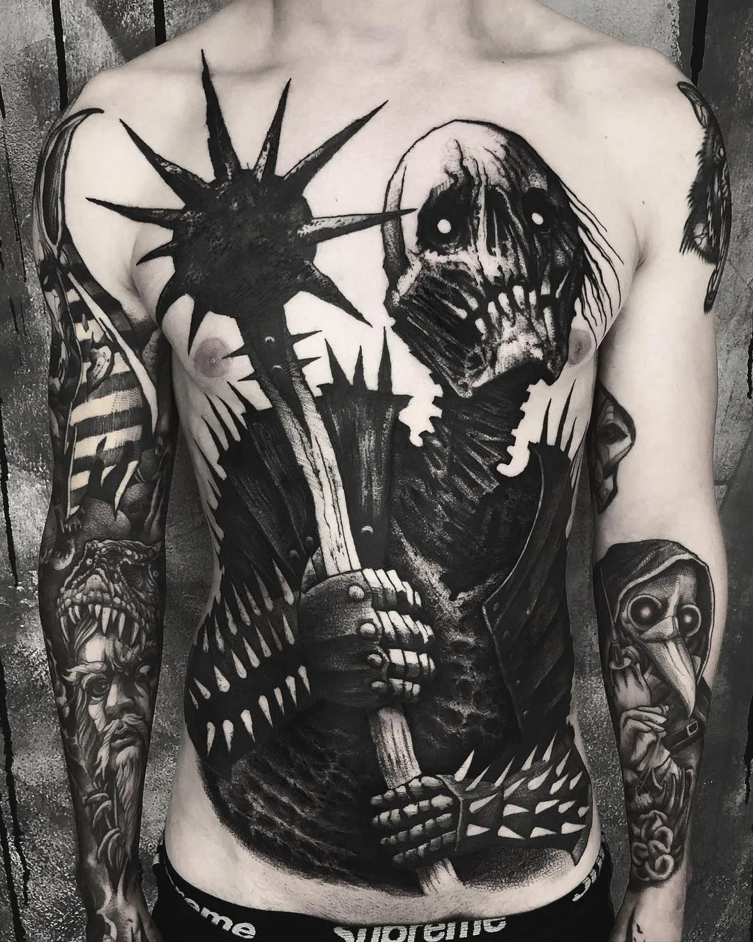 Tatuagem de peito de horror