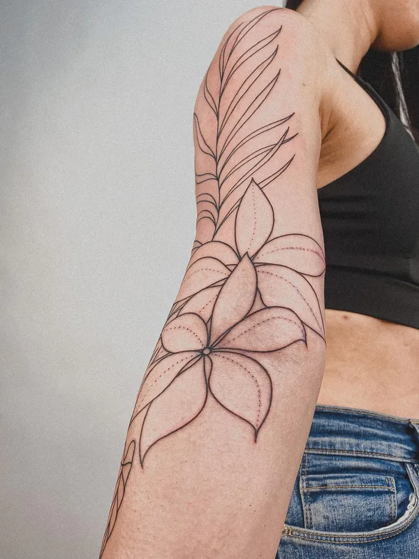 female black linework татуировка на forearm #50226 | Тату мастер Игорь