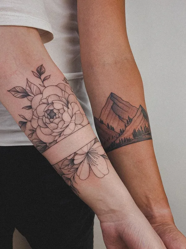 black and grey linework татуировка на forearm #50222 | Тату мастер Игорь