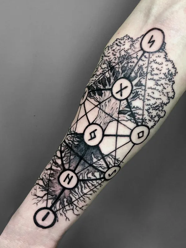 black geometric татуировка на forearm #50246 | Тату мастер Юля Белова