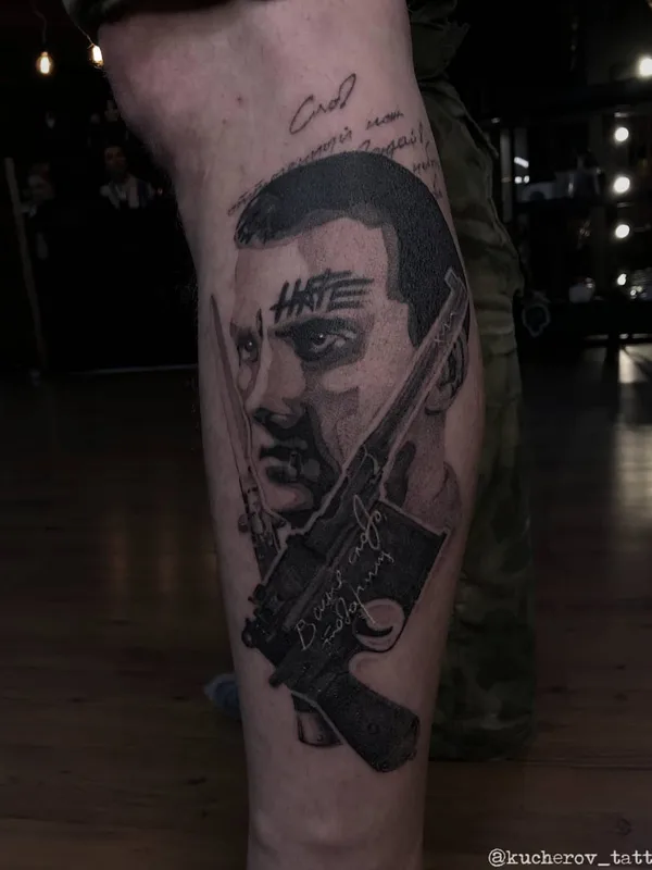 black and grey realism 타투 부위 calf #50387 | 타투이스트 Андрей Кучеров