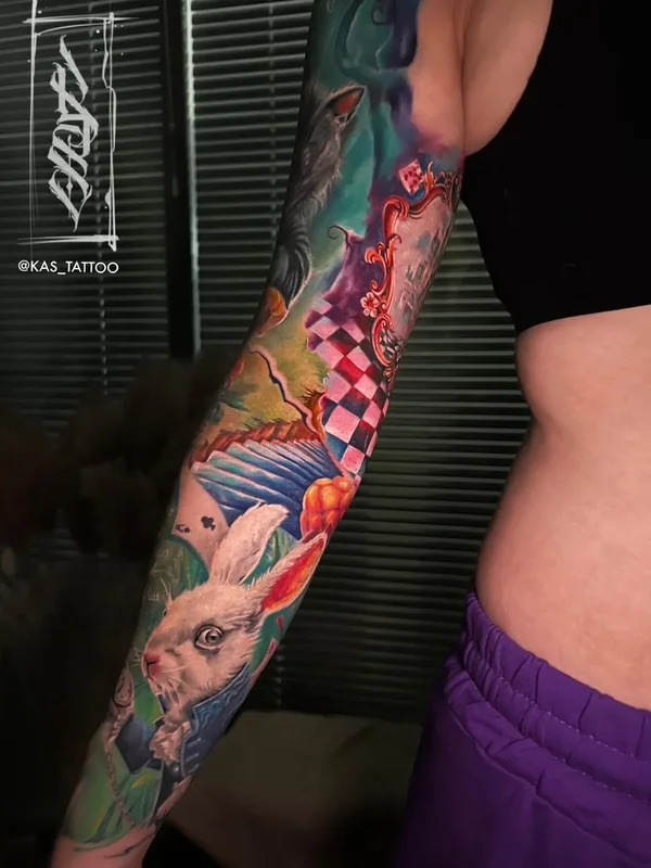 female color illustrative 타투 부위 full sleeve #50420 | 타투이스트 Антон Каменских