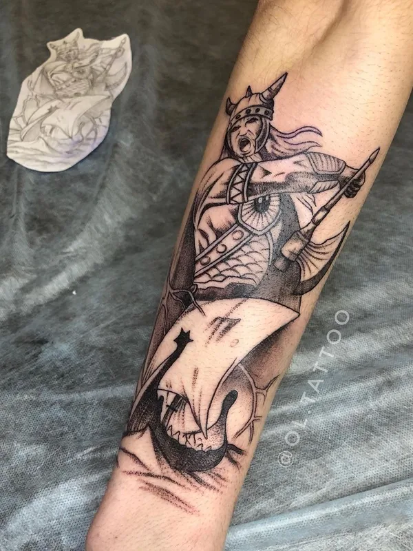 black and grey blackwork татуировка на forearm #50533 | Тату мастер Ольга Иванова