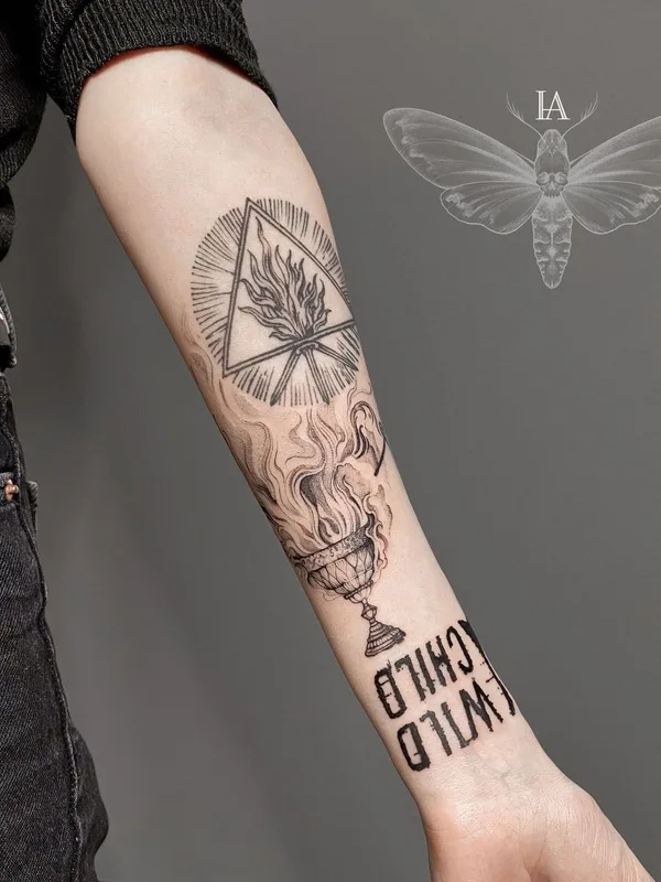 black linework татуировка на forearm #50580 | Тату мастер Арина Инголычева