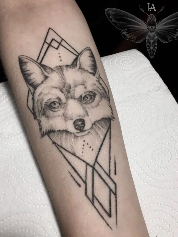 black and grey geometric татуировка на forearm #50573 | Тату мастер Арина Инголычева