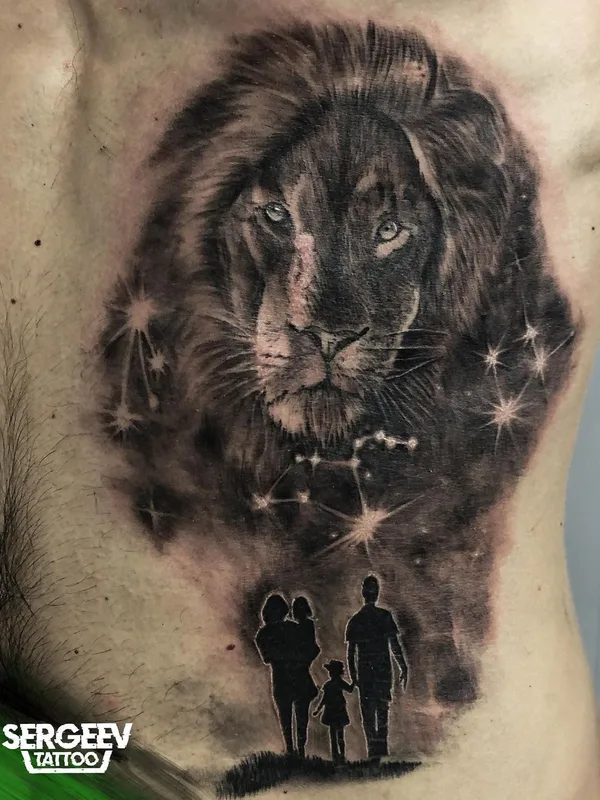 black and grey realism татуировка на side #50680 | Тату мастер Сергей Сергеев