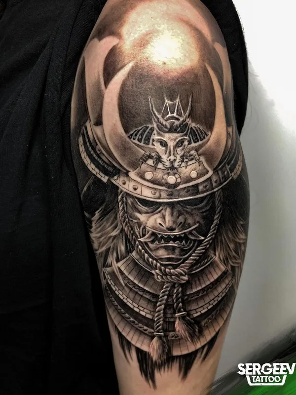 black and grey black and grey татуировка на upper arm #50673 | Тату мастер Сергей Сергеев