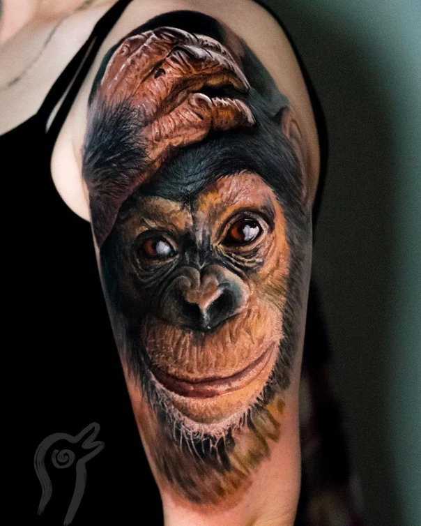 Реализм Monkey tattoo на Плечо