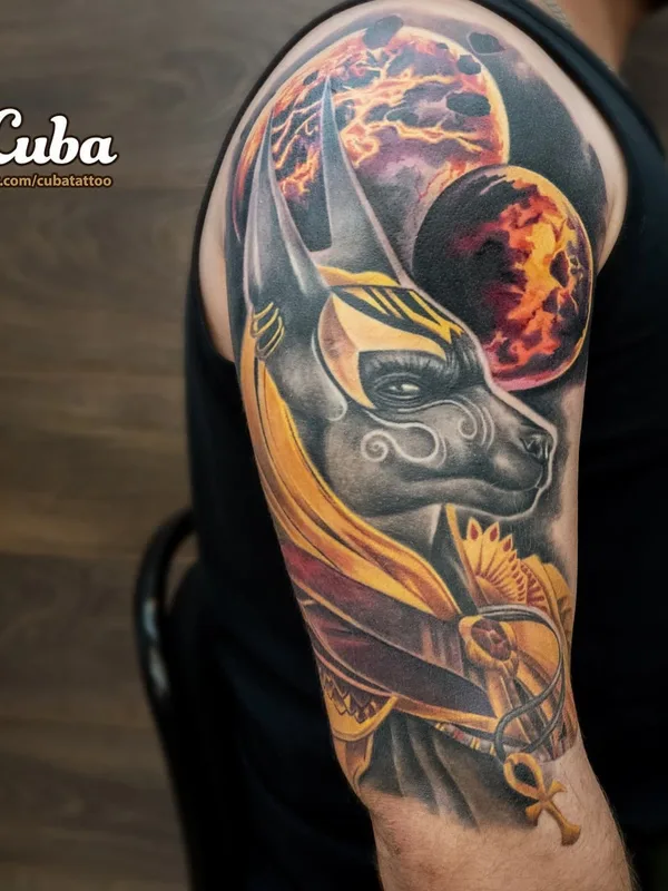male color realism tattoo auf full sleeve #50869 | Tätowierer Марина Игнатюк