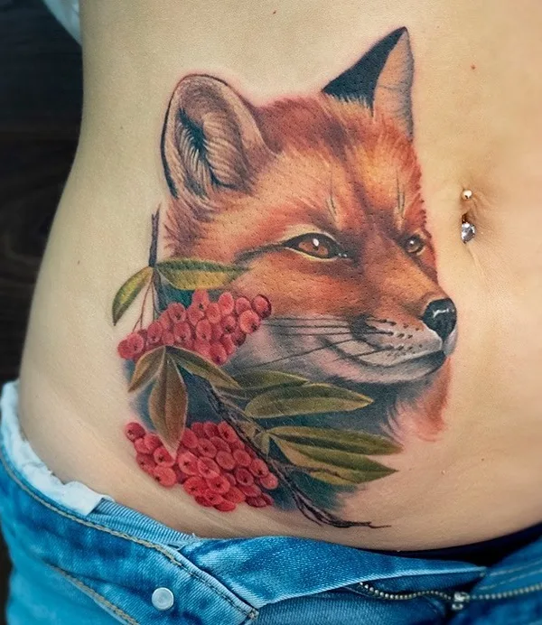 female color realism tattoo auf stomach #50863 | Tätowierer Марина Игнатюк