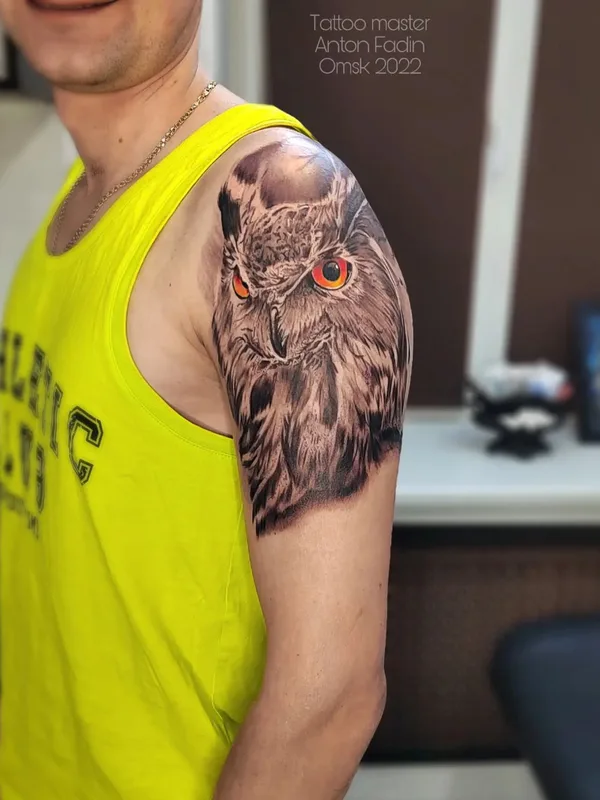 male black and grey realism татуировка на upper arm #50904 | Тату мастер Антон Фадин