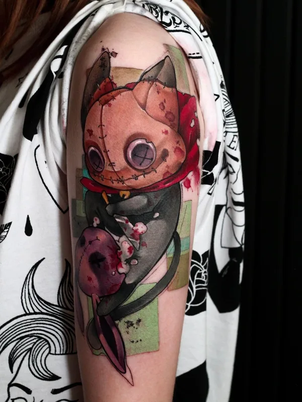 color illustrative tattoo on upper arm #50927 | Tattoo Artist Селина Кайл
