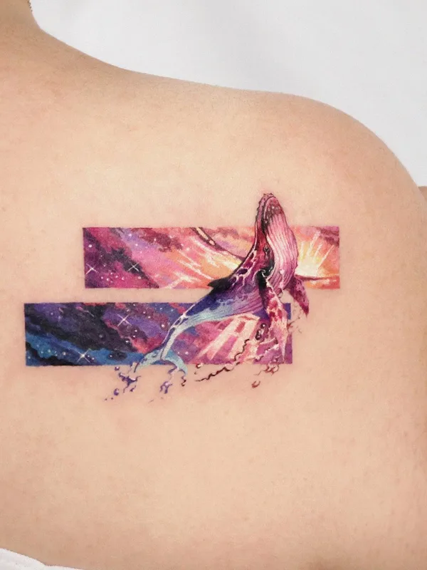 color watercolor Tatuaggio su shoulder blade #50983 | Tatuatore Sigak