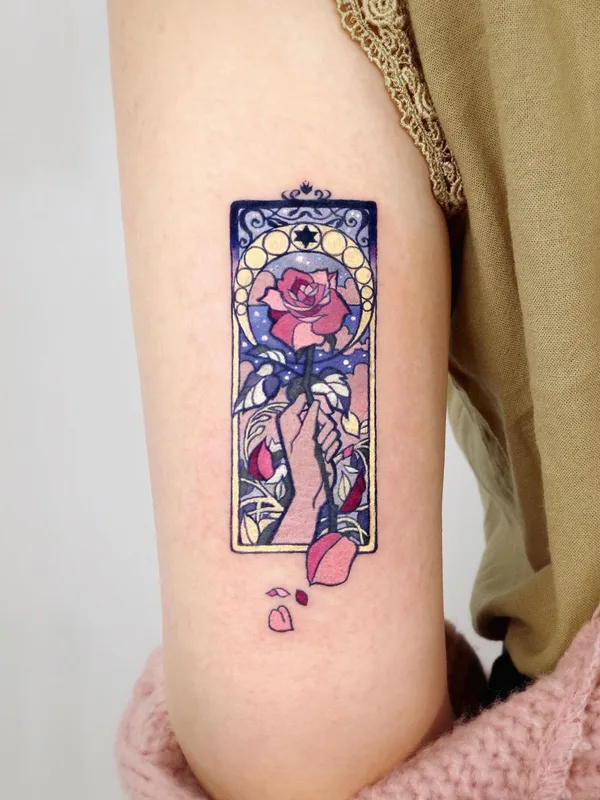 female color illustrative Tatuaggio su thigh #50987 | Tatuatore Sigak