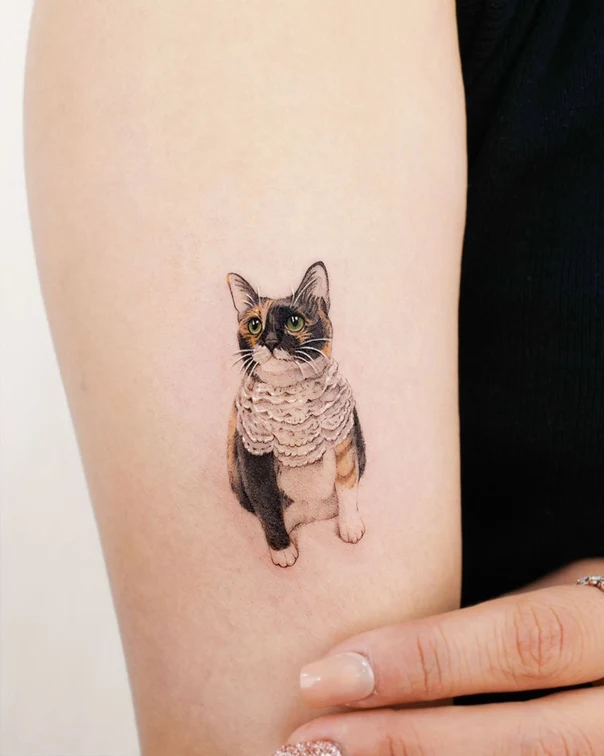 Realism Cat tattoo on Upper Arm