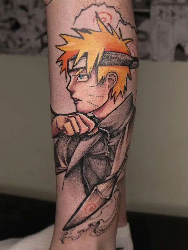 color anime Tatuaggio su calf #51136 | Tatuatore Milena