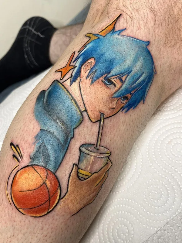 color anime Tatuaggio su calf #51140 | Tatuatore Milena