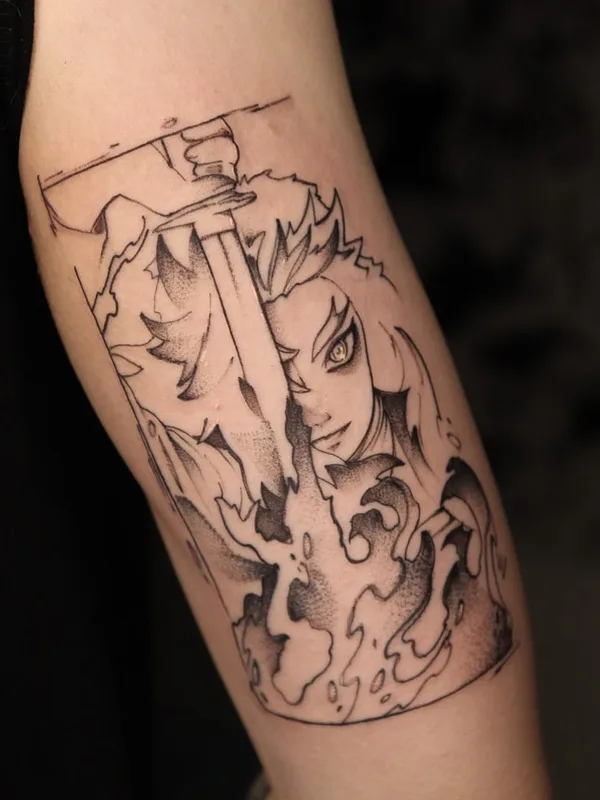 black anime Tatuaggio su forearm #51137 | Tatuatore Milena