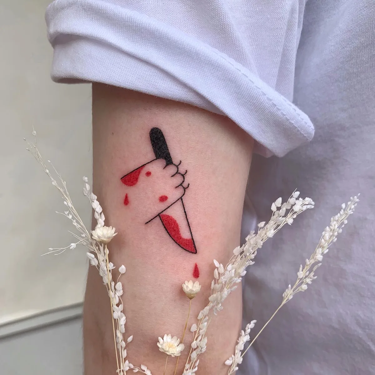 Naughty cats in minimalistic tattoos by Anya Satsuro - image 5