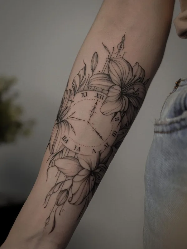 black and grey fineline 타투 부위 forearm #51223 | 타투이스트 Татьяна @tainatattooing