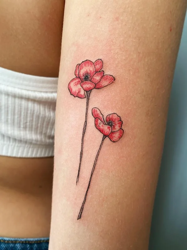female color botanic Tatuaggio su forearm #51302 | Tatuatore Крыло Татьяна