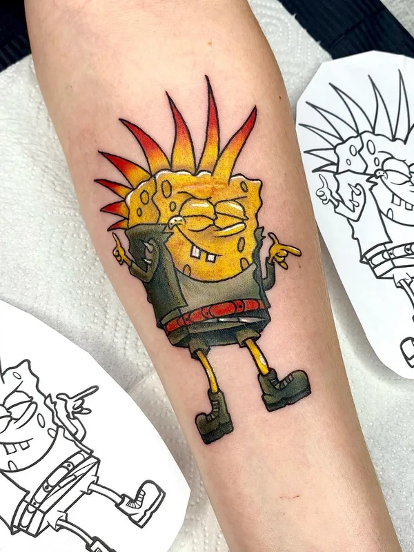 color cartoon Tatuaggio su forearm #51369 | Tatuatore Оксана Афонина