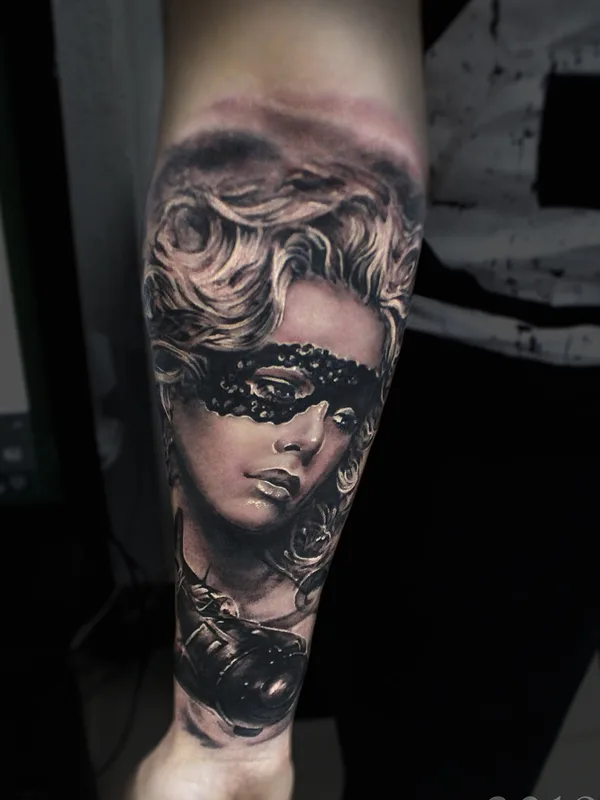 female black and grey realism tattoo on forearm #51379 | Tattoo Artist Стас Токарев