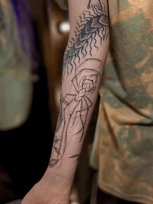 black linework татуировка на forearm #51435 | Тату мастер Кристина Котова