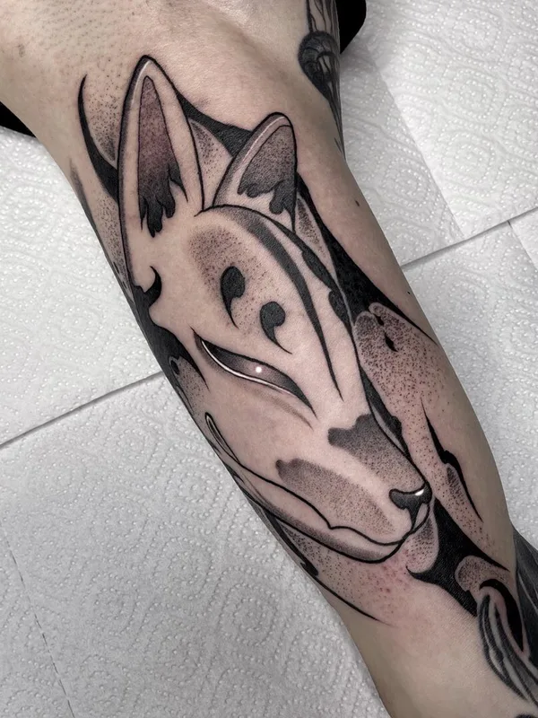 black and grey blackwork Tatuaggio su forearm #51508 | Tatuatore Вадим Рассказов
