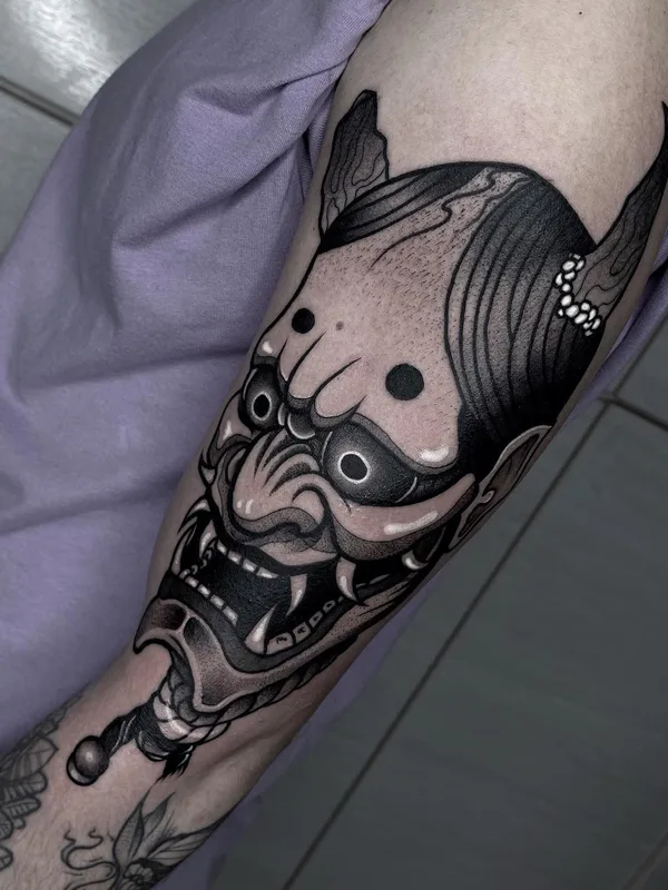 black and grey japanese Tatuaggio su forearm #51511 | Tatuatore Вадим Рассказов