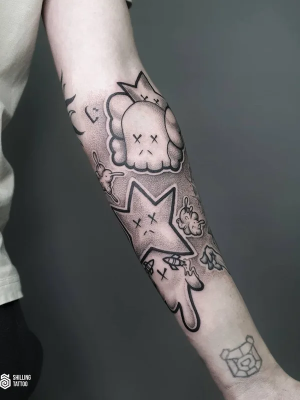 black and grey blackwork Tatuaggio su forearm #51532 | Tatuatore Сергей Шилин