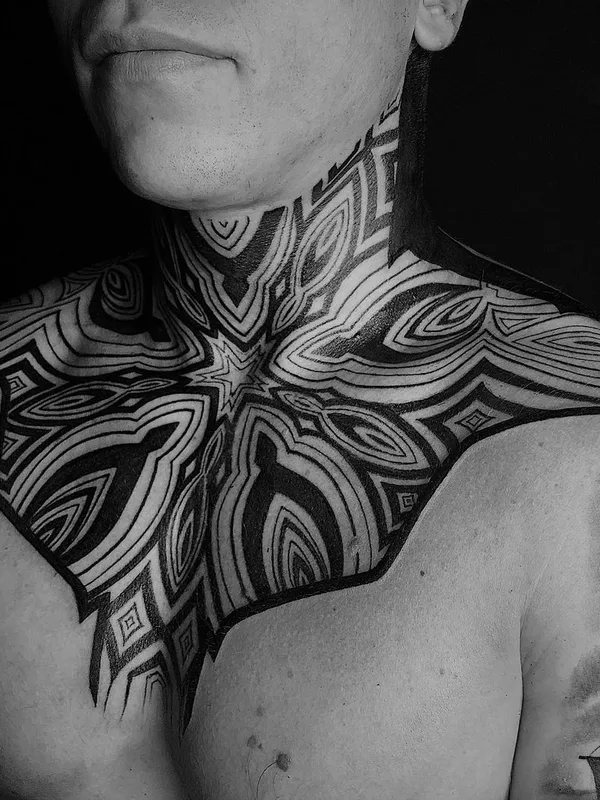 male black and grey blackwork татуировка на chest #51644 | Тату мастер Ksenia @nayantara.tattoo