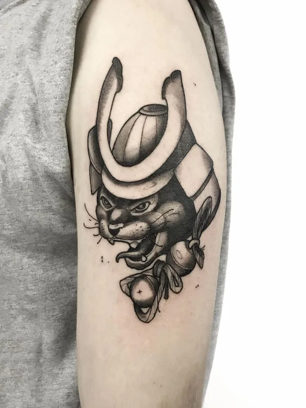 black and grey neo traditional tattoo on upper arm #51773 | Tattoo Artist Юлия Левицкая