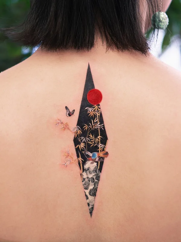 female color oriental, miniature Tatuaggio su back #51953 | Tatuatore Franky Yang