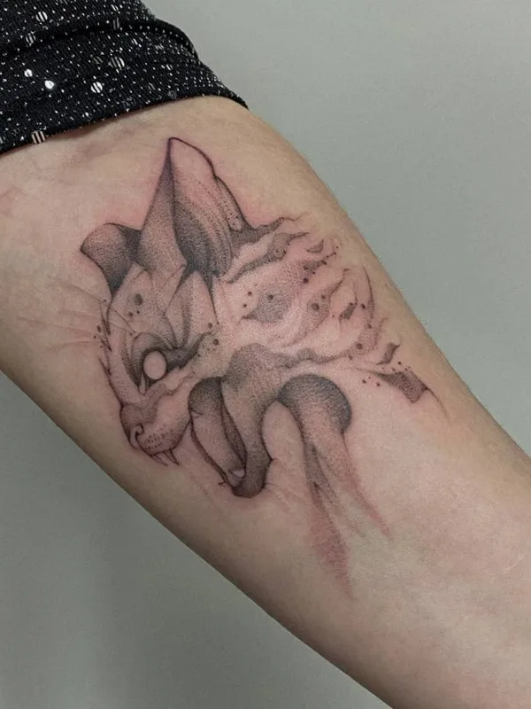 black and grey sketch tattoo auf forearm #52077 | Tätowierer Мария Коблякова