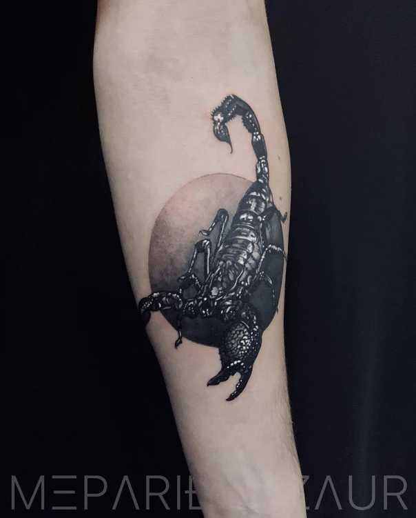 Black & Grey Scorpion tattoo on Forearm