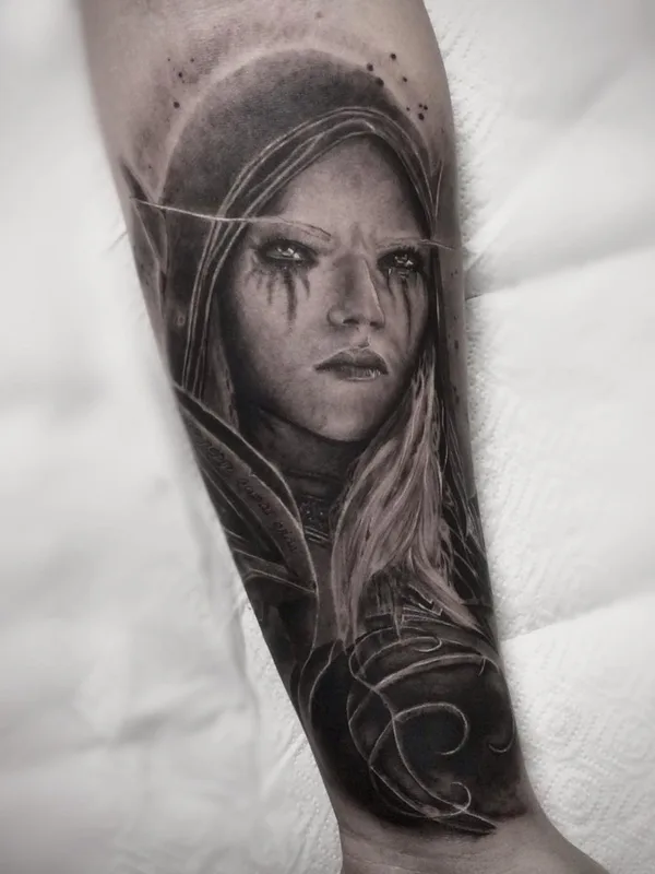 female black and grey realism Tatuaggio su forearm #52135 | Tatuatore Дмитрий Степаненко