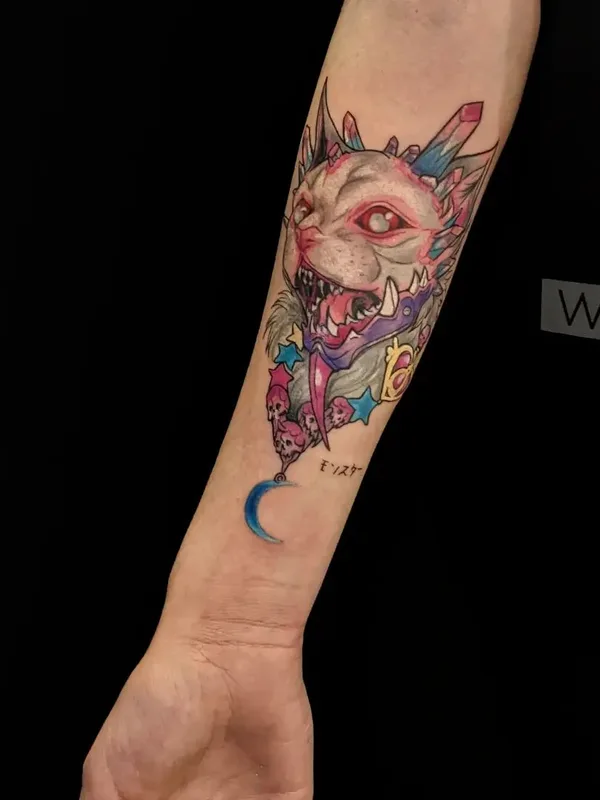 color illustrative tattoo on forearm #52249 | Tattoo Artist Марина Филимоненко