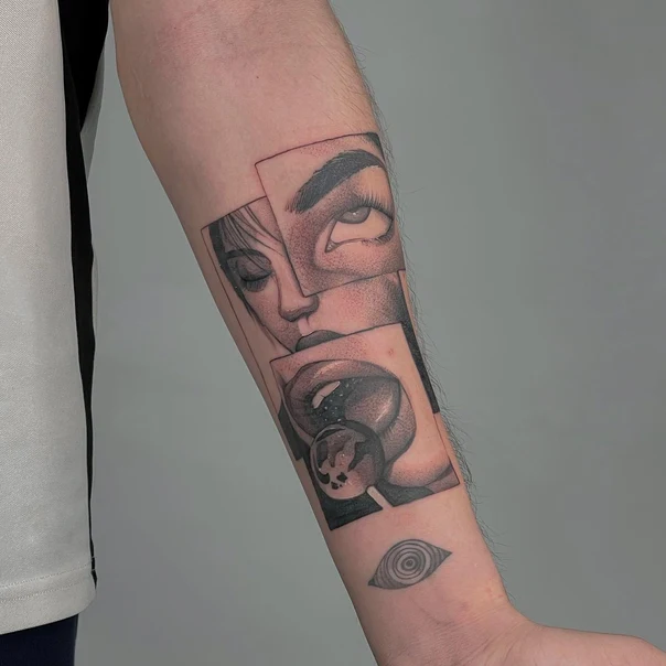 Скетч / Набросочная Eye, Face tattoo на Предплечье