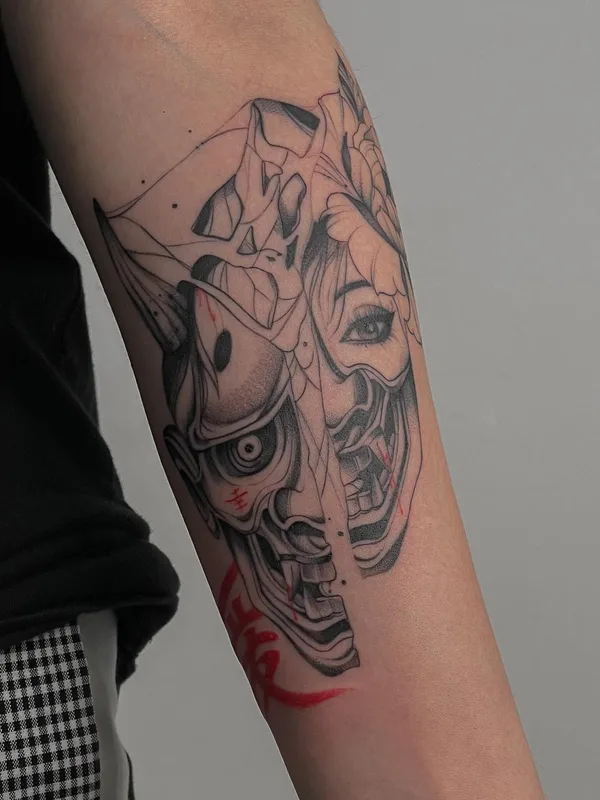 black and grey japanese татуировка на forearm #52272 | Тату мастер Диана Вейцман