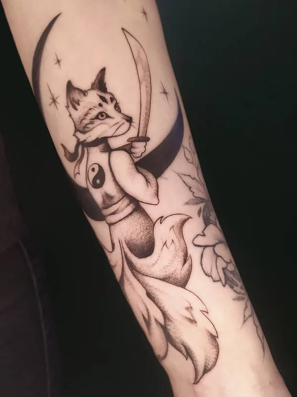 black and grey illustrative tattoo on forearm #52318 | Tattoo Artist Настя Боженова